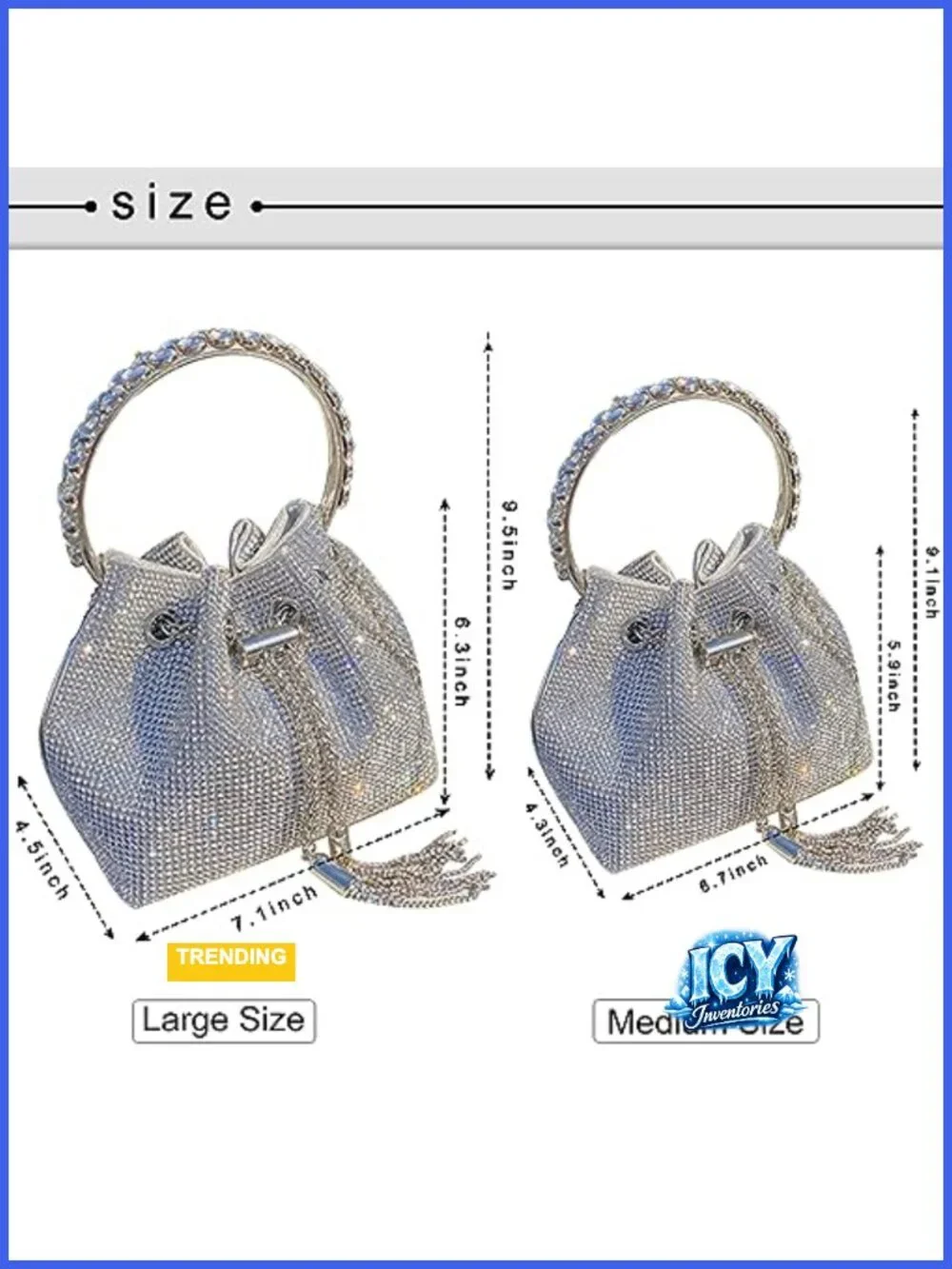 Sparkly Rhinestone Evening Bag Clutch Purse with Chain Shoulder Strap for Party